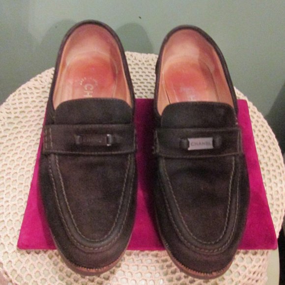 Vintage Chanel Suede Penny Loafers Size 6.5B Authentic - Picture 6 of 10